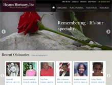 Tablet Screenshot of haynesmortuary.com